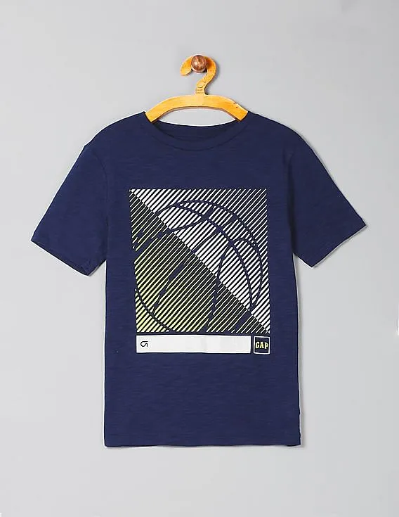 GAP Boys Blue Short Sleeve Graphic Tee