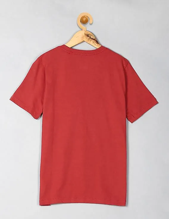 GAP Boys Red Crew Neck Graphic Tee