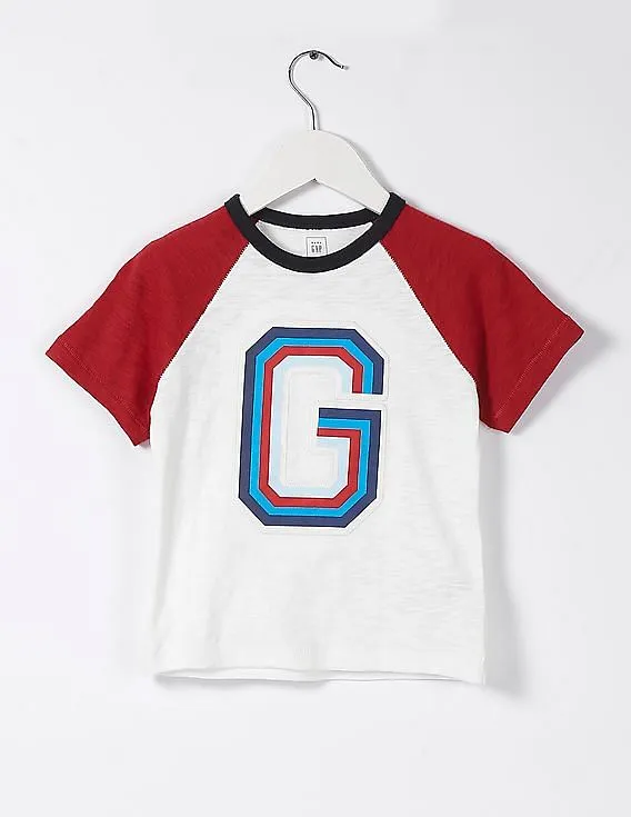 GAP Boys White Crew Neck Graphic Tee