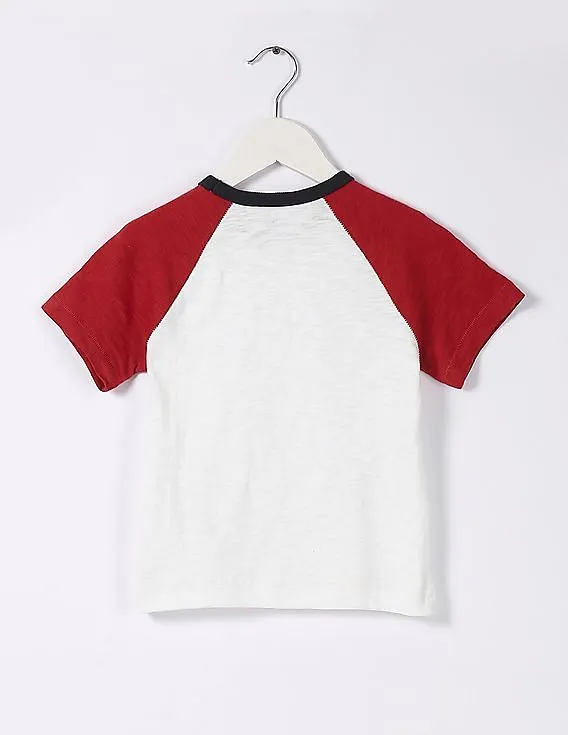 GAP Boys White Crew Neck Graphic Tee