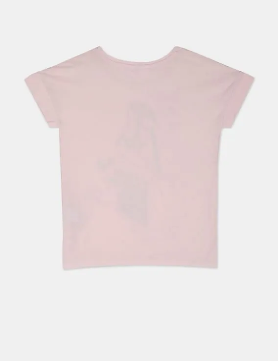 GAP Girls Pink Glitter Genius Graphic Tee