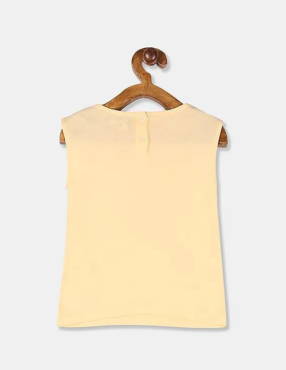 GAP Girls Yellow Embellished Graphic Tee