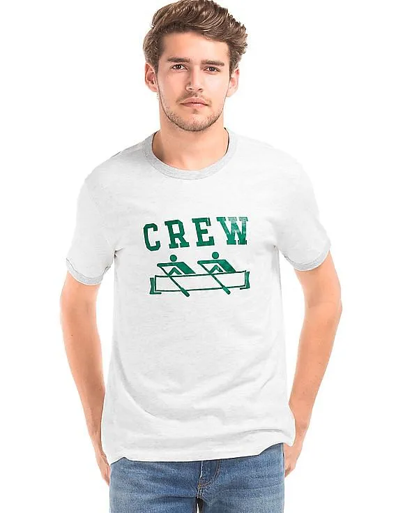 GAP Men Grey Summer Sports Crew Graphic Tee