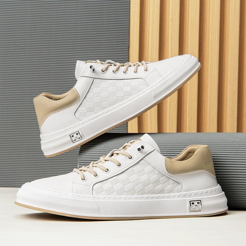 GE231 Men's Leather Flats Vulcanized Casual Sneakers Shoes