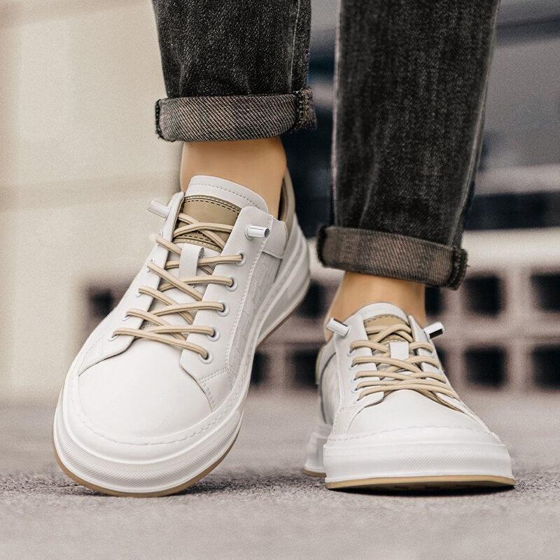 GE231 Men's Leather Flats Vulcanized Casual Sneakers Shoes