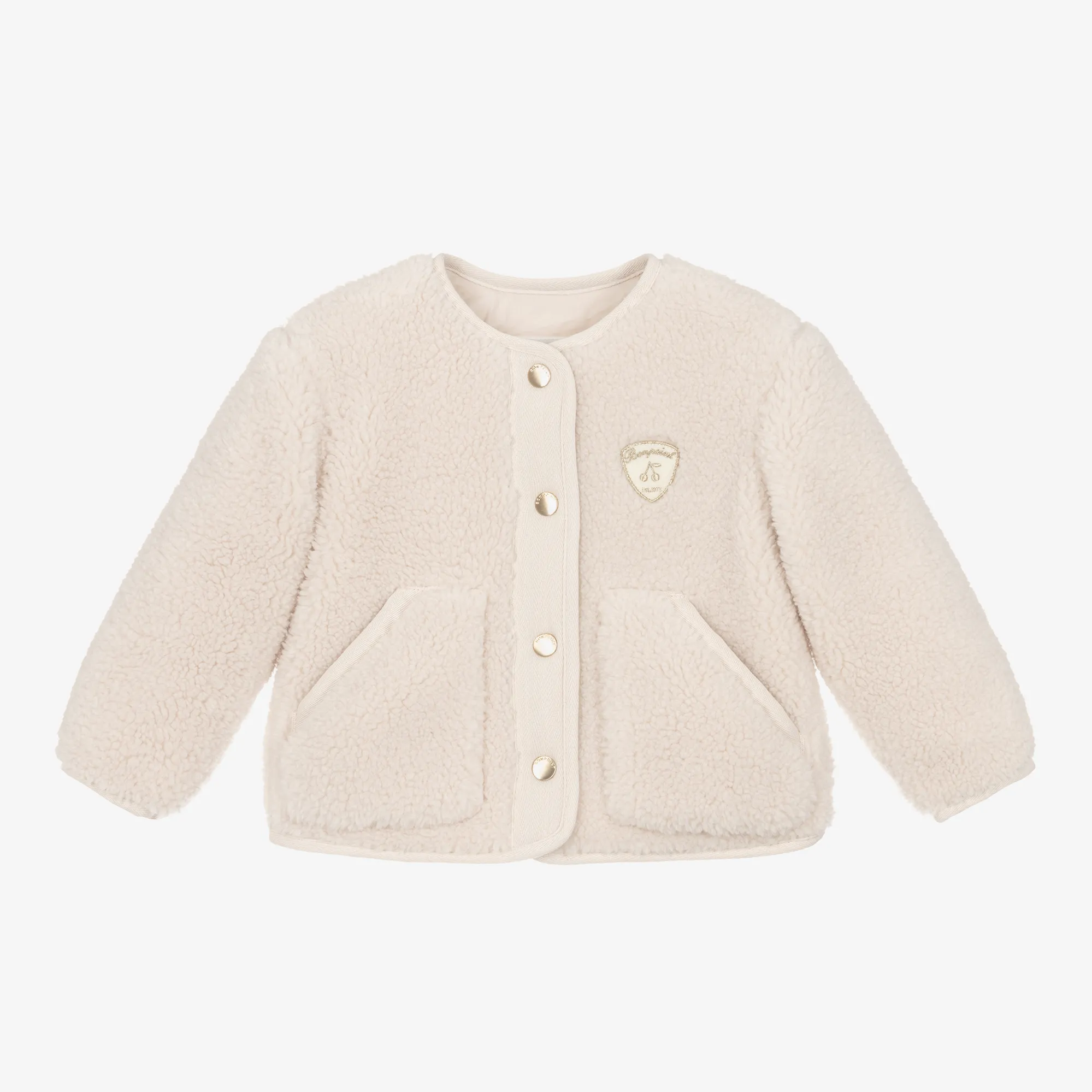 Girls Ivory Padded Fleece Jacket