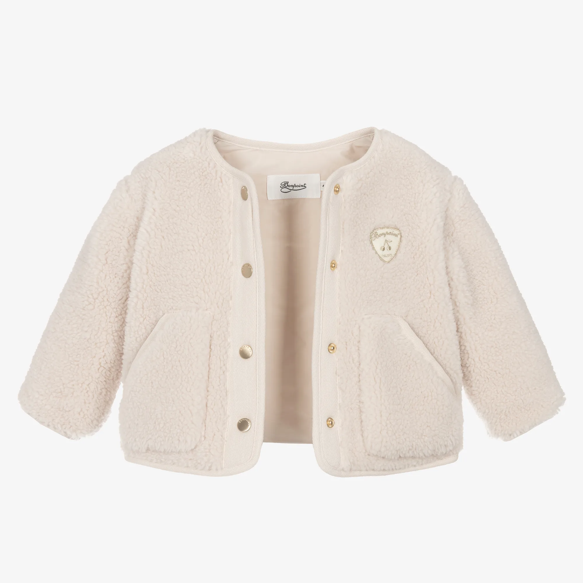 Girls Ivory Padded Fleece Jacket