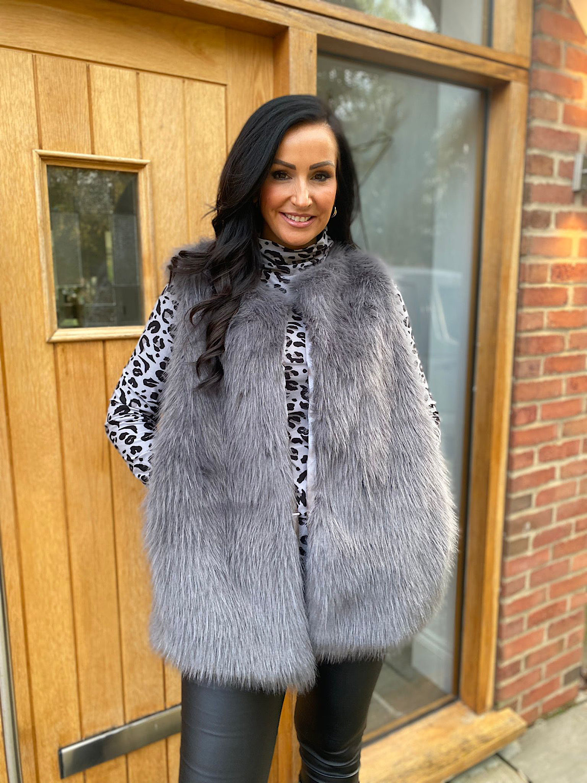 Grey Faux Fur Lined Gilet