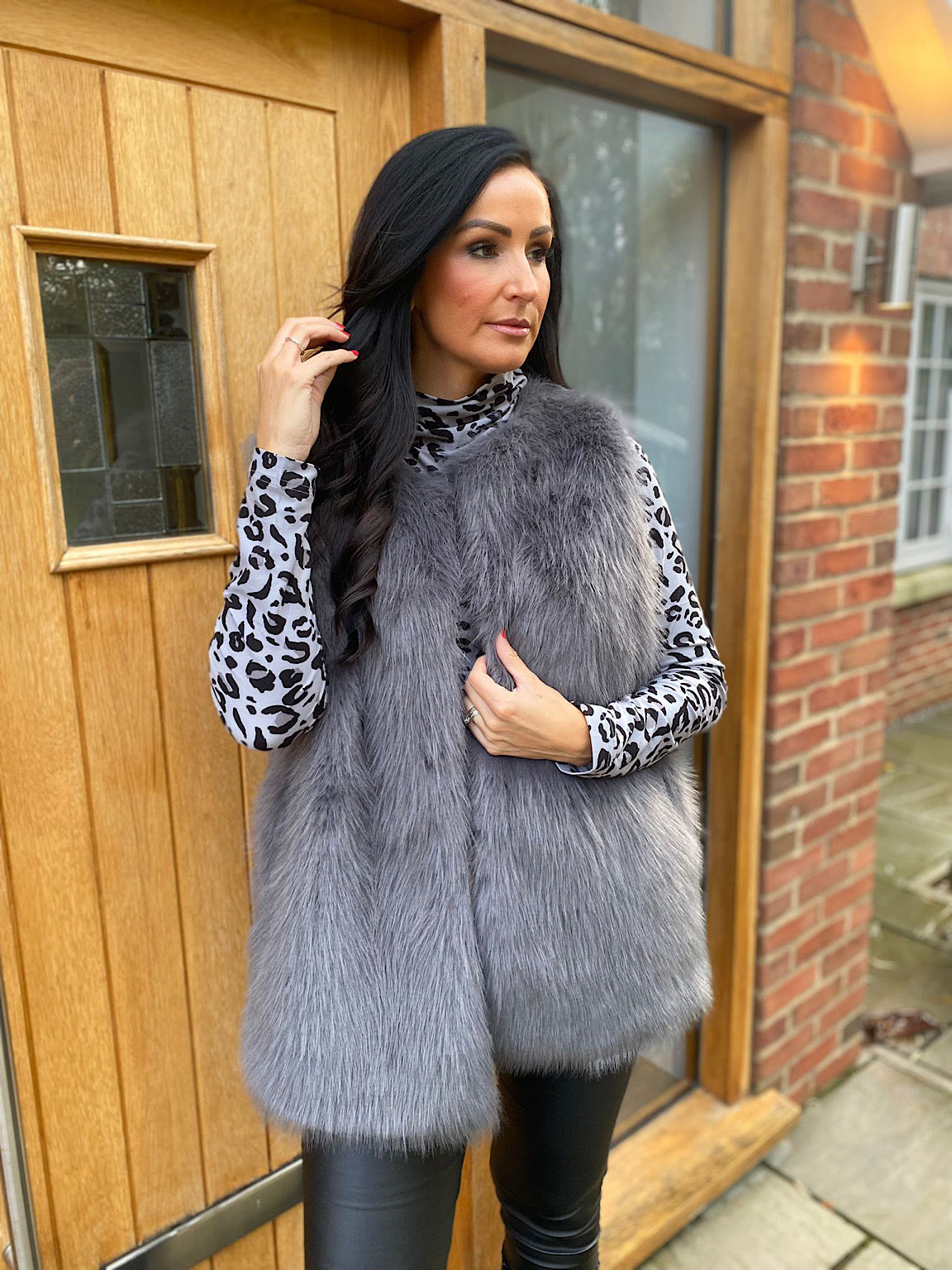 Grey Faux Fur Lined Gilet