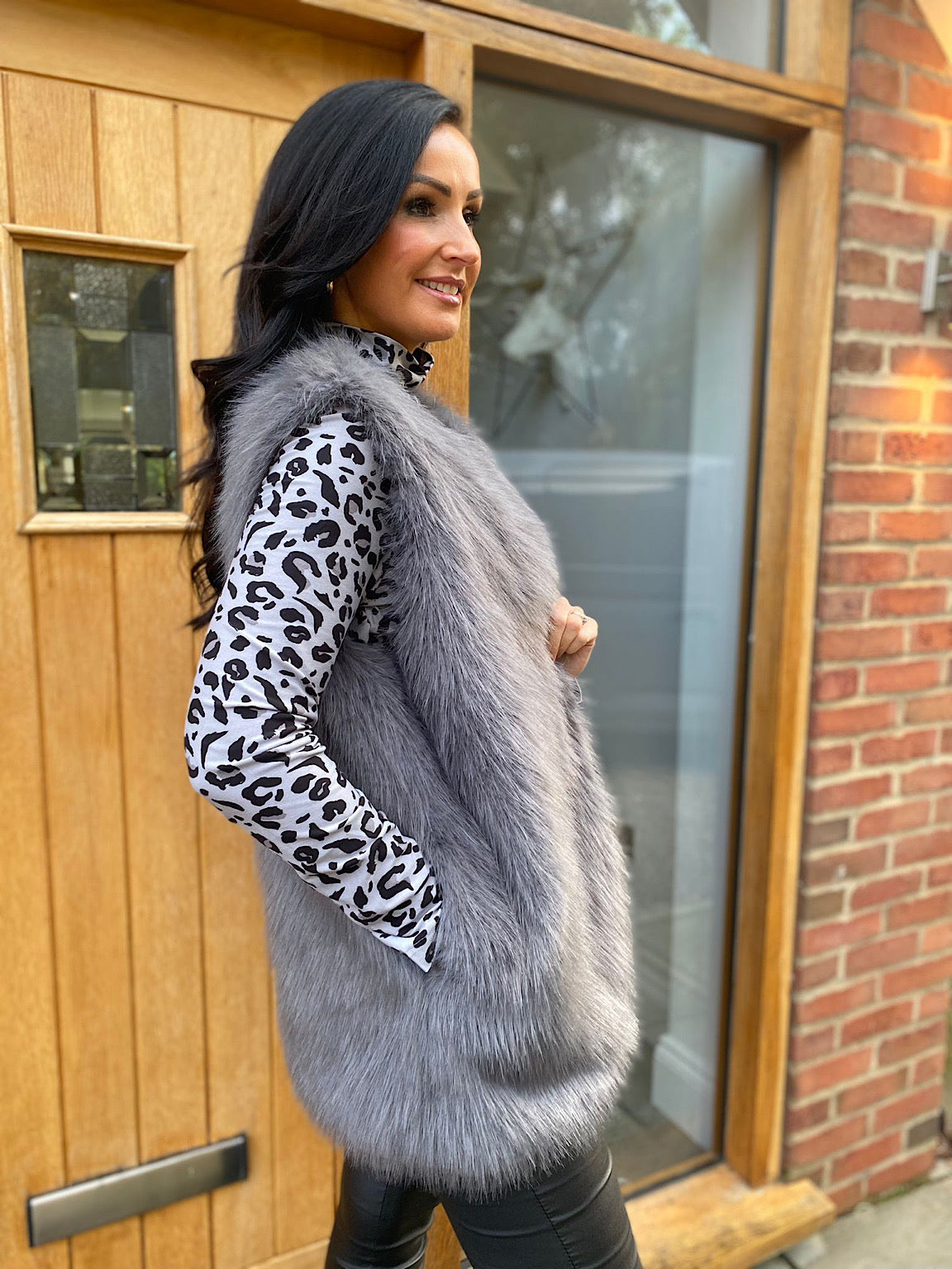 Grey Faux Fur Lined Gilet