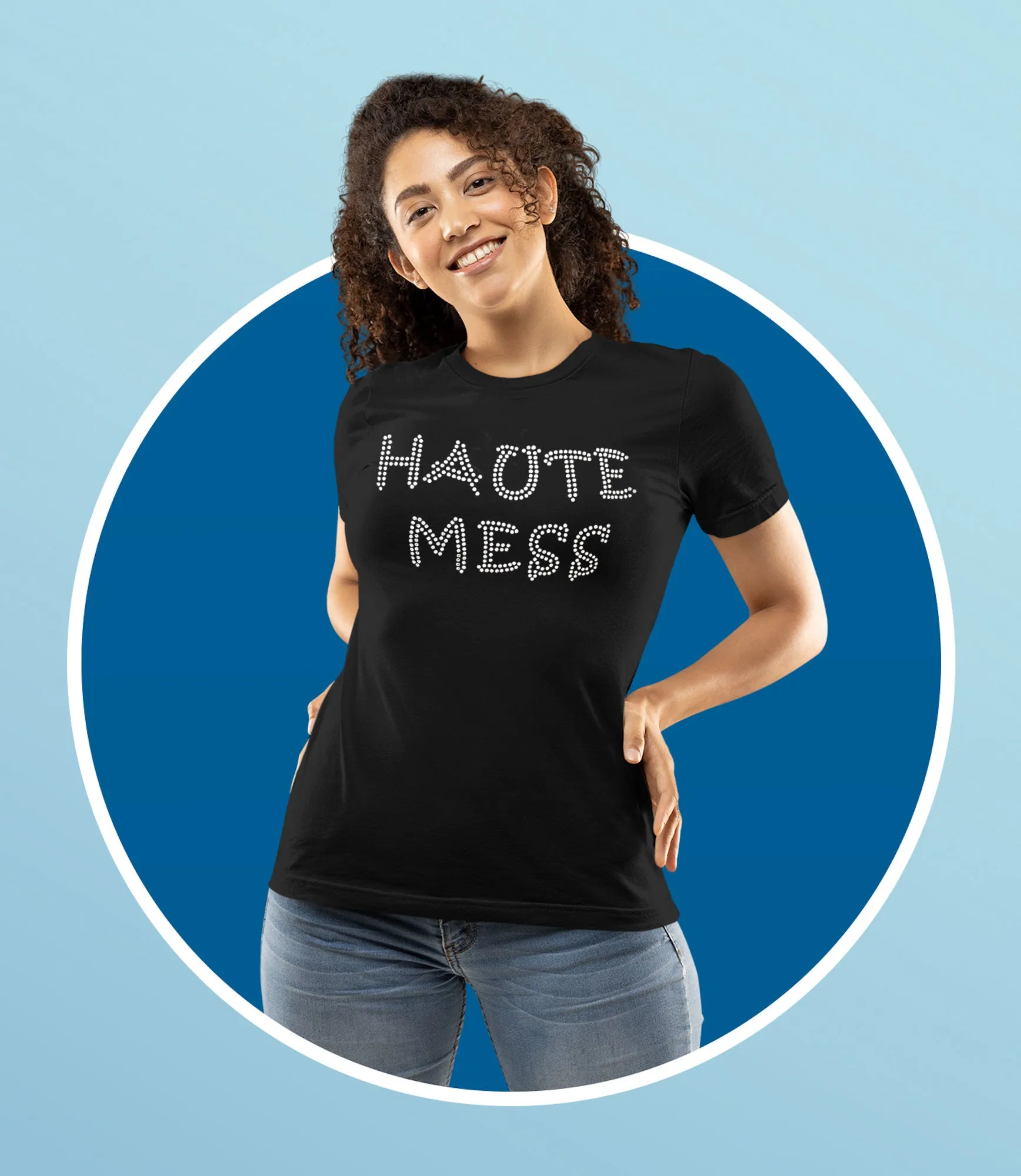 Haute Mess Rhinestone Women's T Shirt