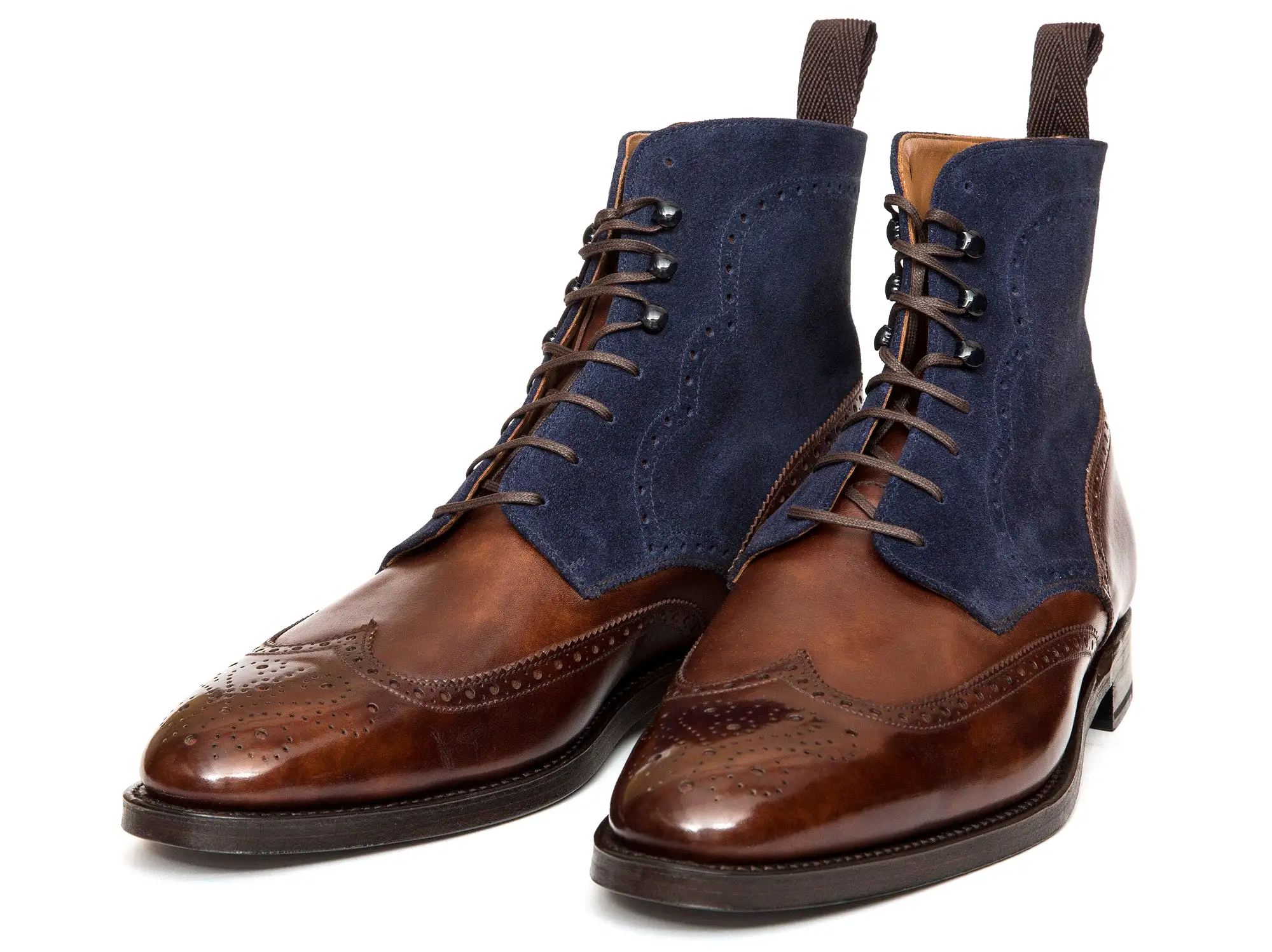 Holman - MTO - Walnut Museum Calf / Dark Blue Suede - TMG Last - Double Leather Sole