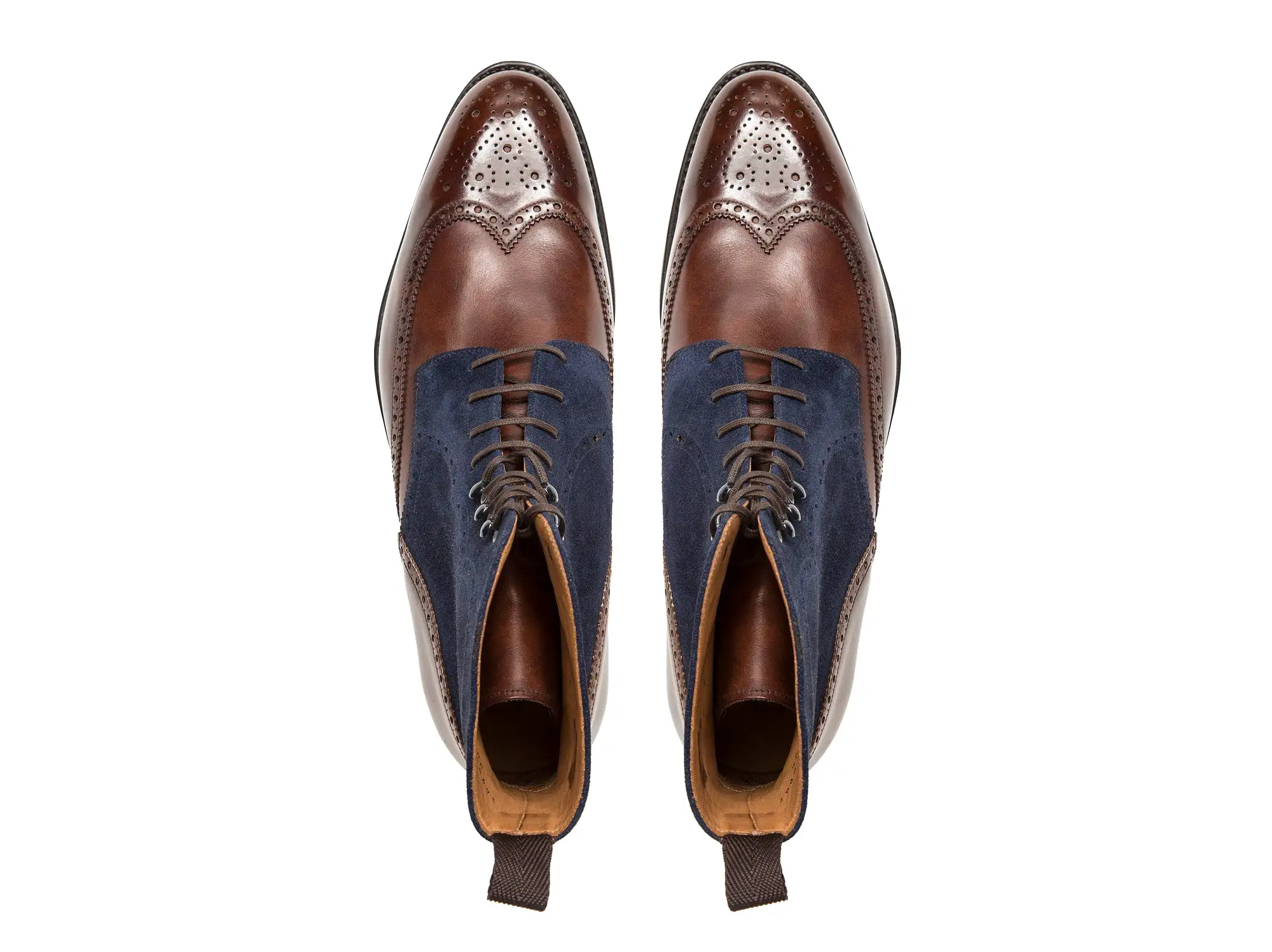 Holman - MTO - Walnut Museum Calf / Dark Blue Suede - TMG Last - Double Leather Sole