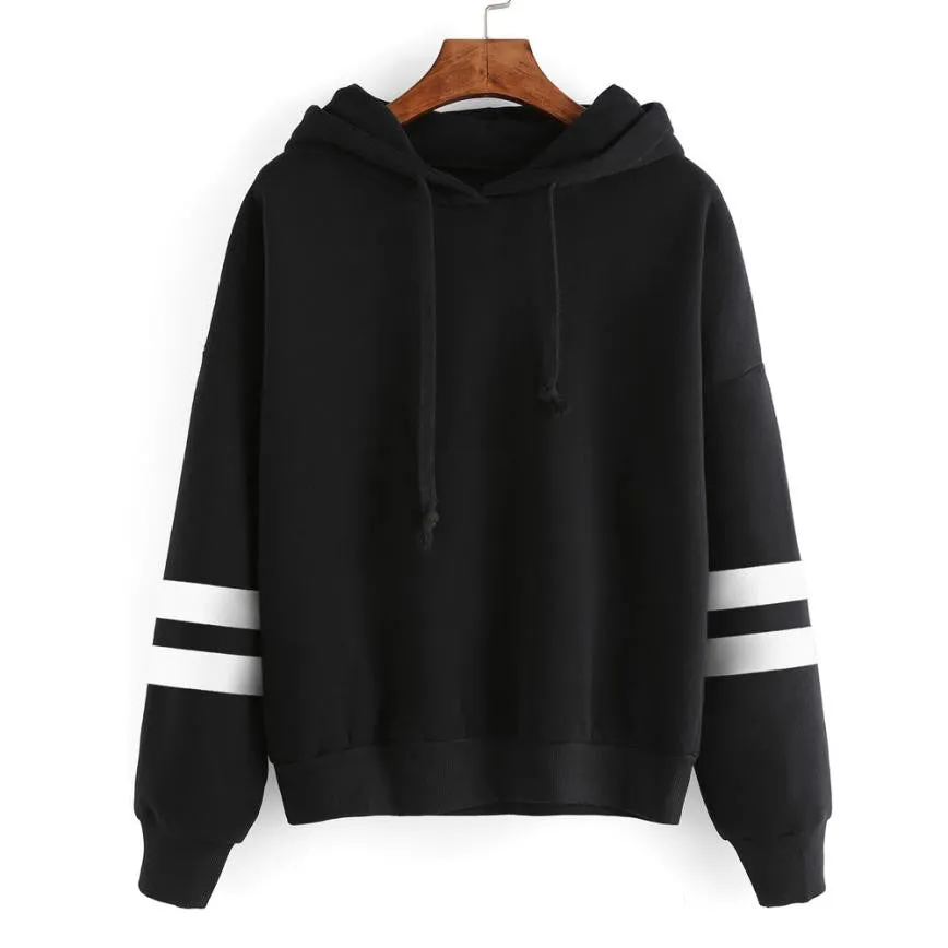 Hoodies Women Striped Autumn Long Sleeve Loose Sweatshirts Casual Women Pullover Sweatshirt Sudaderas Mujer 2016#A11 SM6