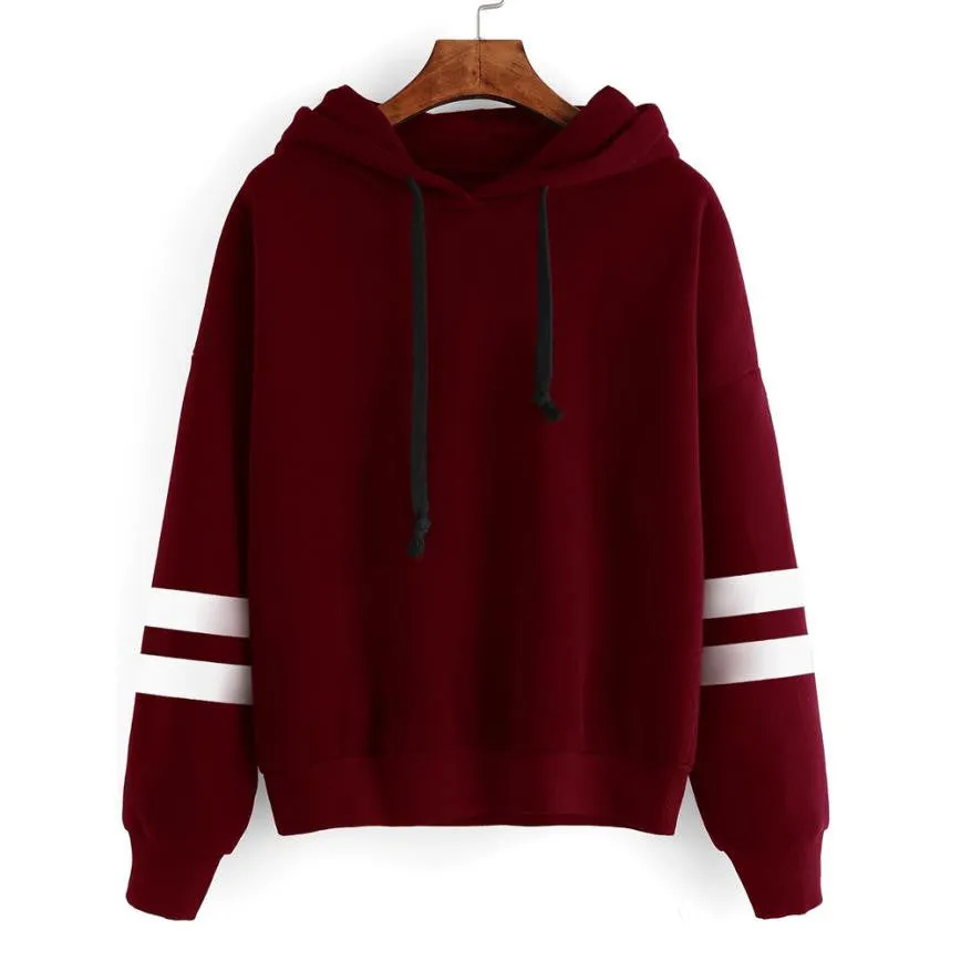 Hoodies Women Striped Autumn Long Sleeve Loose Sweatshirts Casual Women Pullover Sweatshirt Sudaderas Mujer 2016#A11 SM6