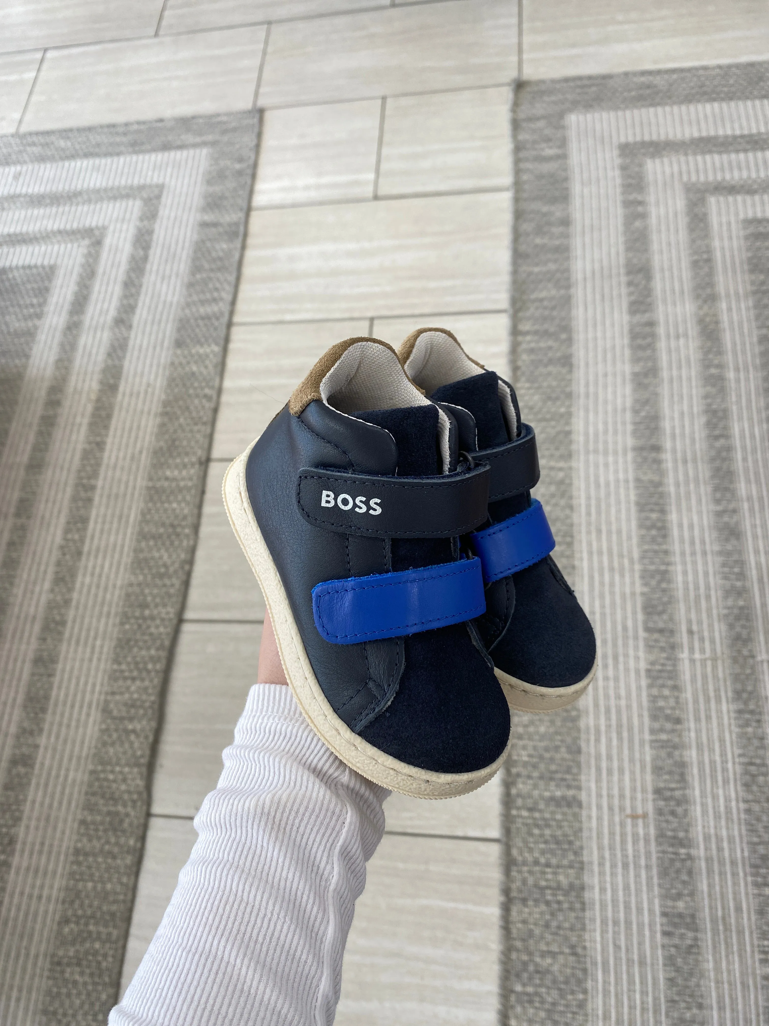 Hugo Boss Multi Blue Mid Top Velcro Sneaker