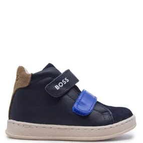 Hugo Boss Multi Blue Mid Top Velcro Sneaker