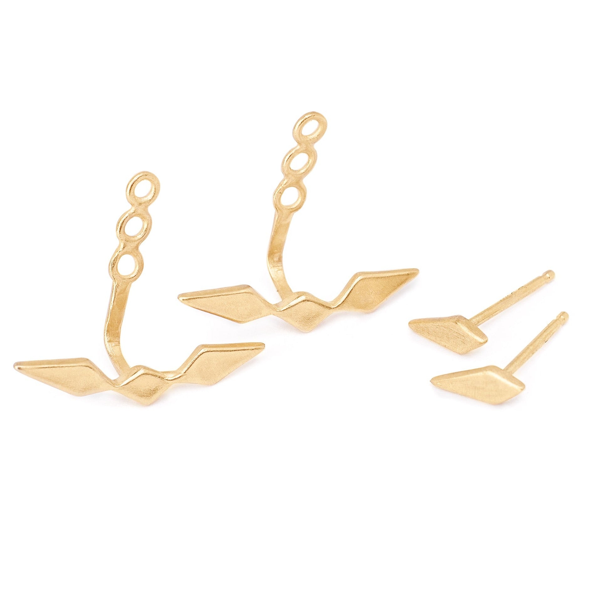 Inez Ear-Jacket Earrings Gold