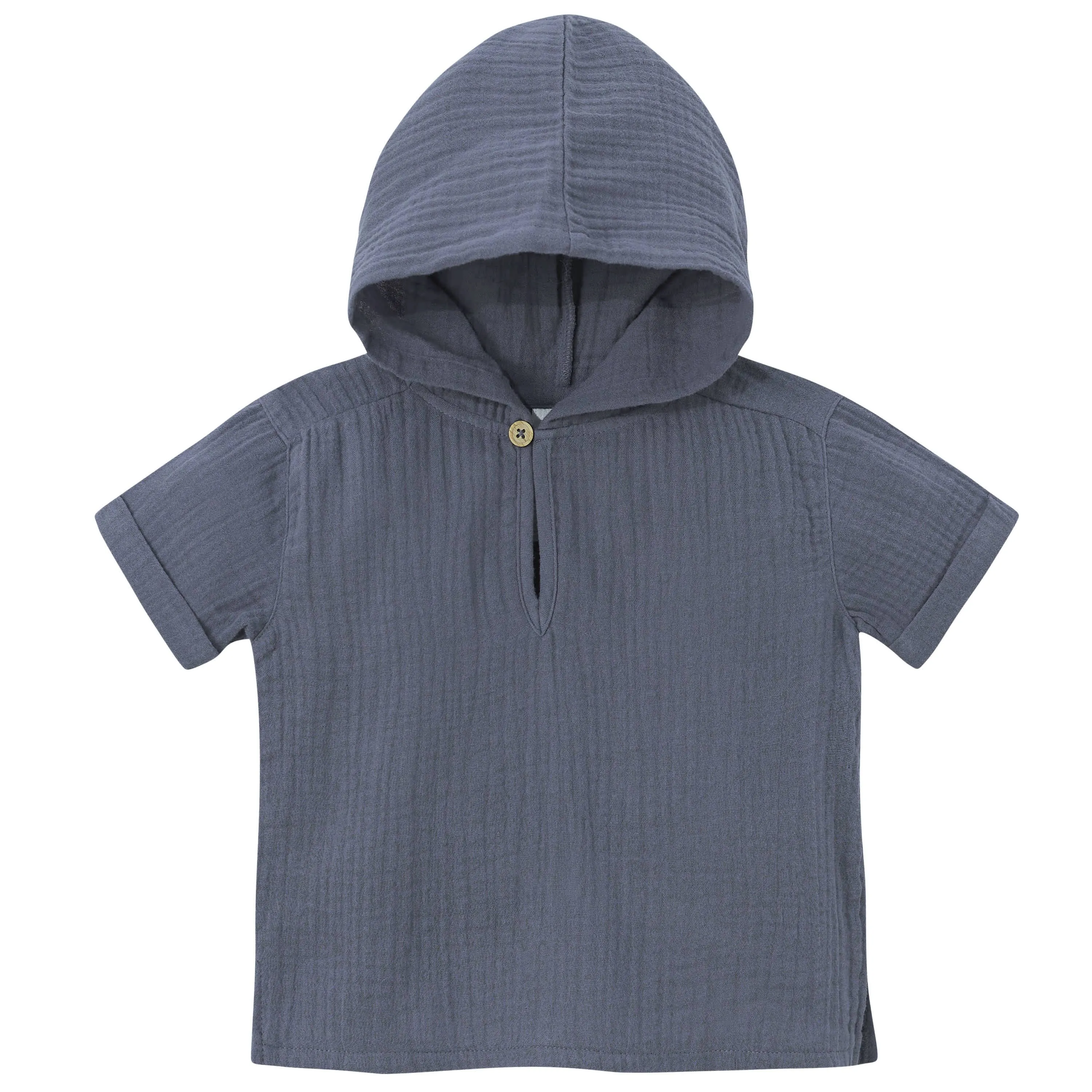 Infant & Toddler Neutral Slate Blue Gauze Hoodie