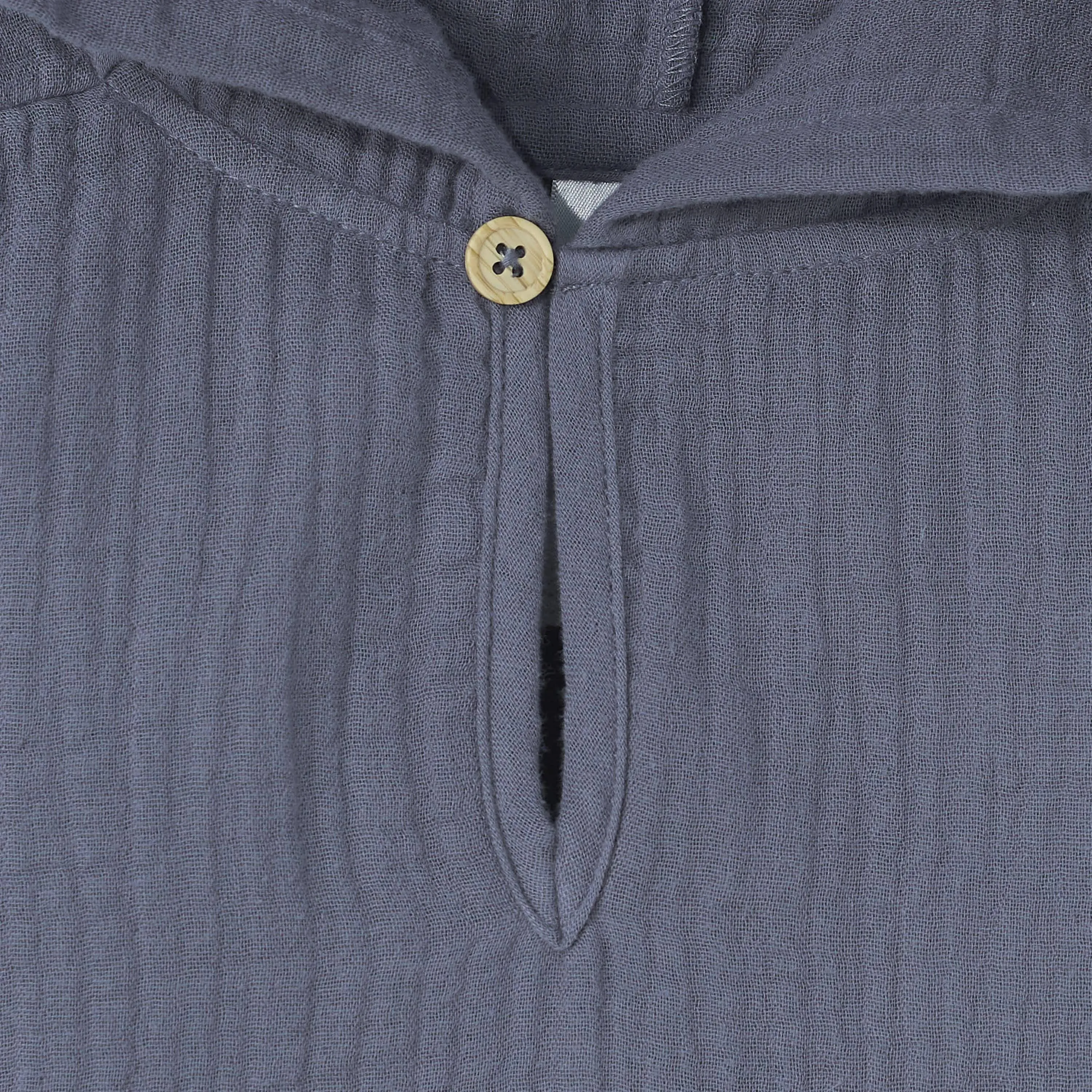 Infant & Toddler Neutral Slate Blue Gauze Hoodie