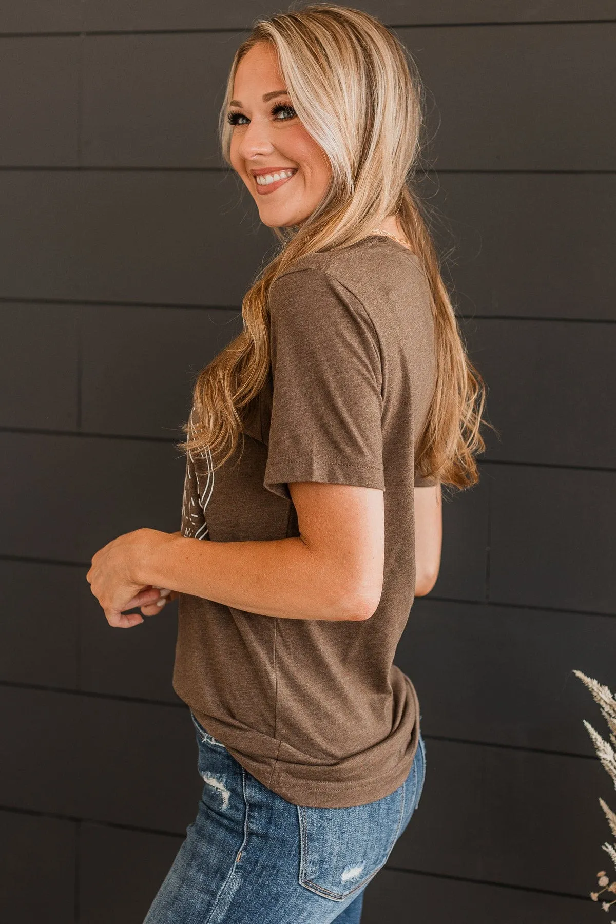 Into The Forest Graphic Tee- Brown