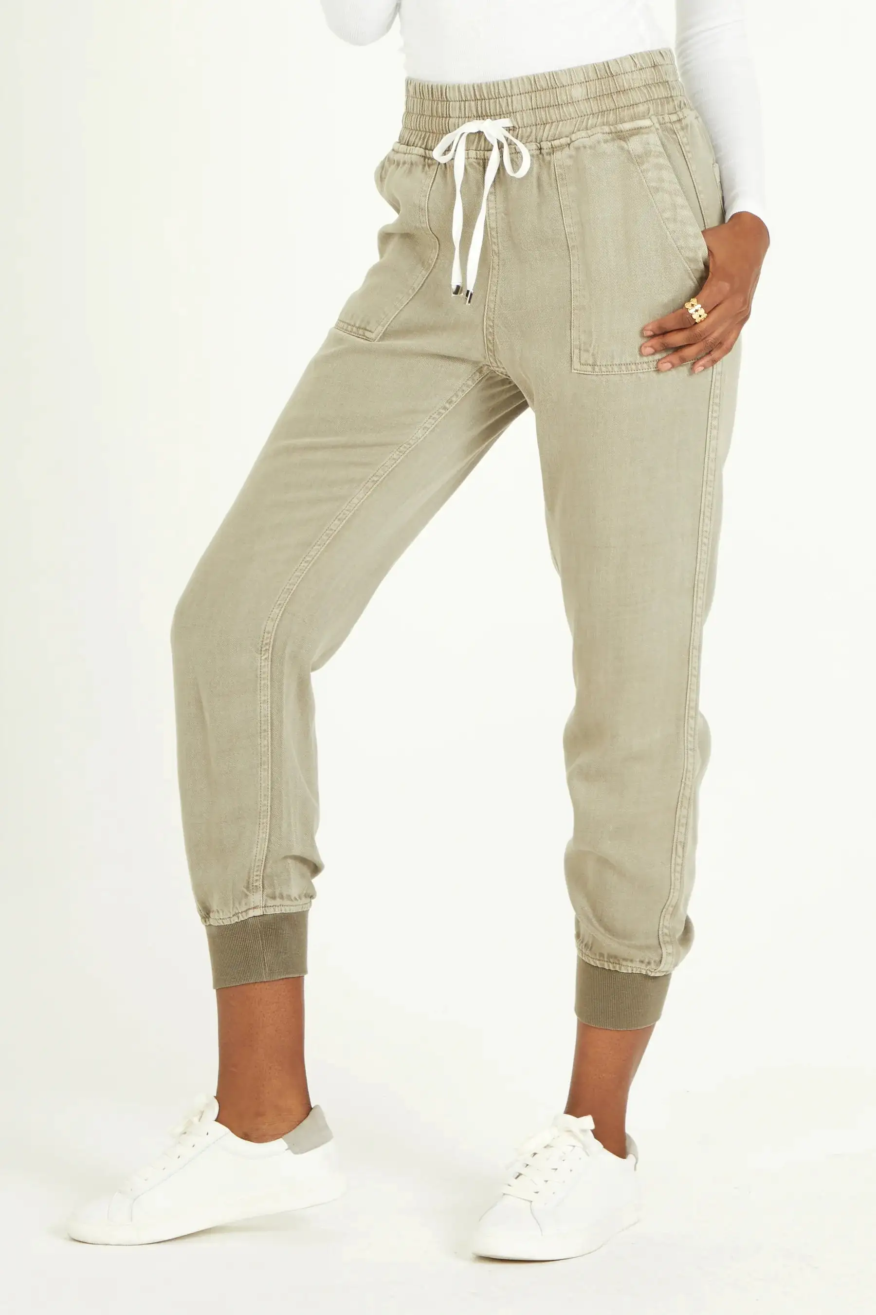 Jacey Super High Rise Cropped Jogger Pants