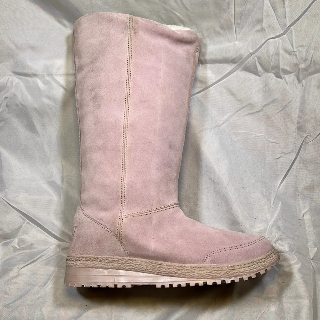 Khombu Women's  Arcadia 14 Fleece lined Tall Suede Boot Pink 9M