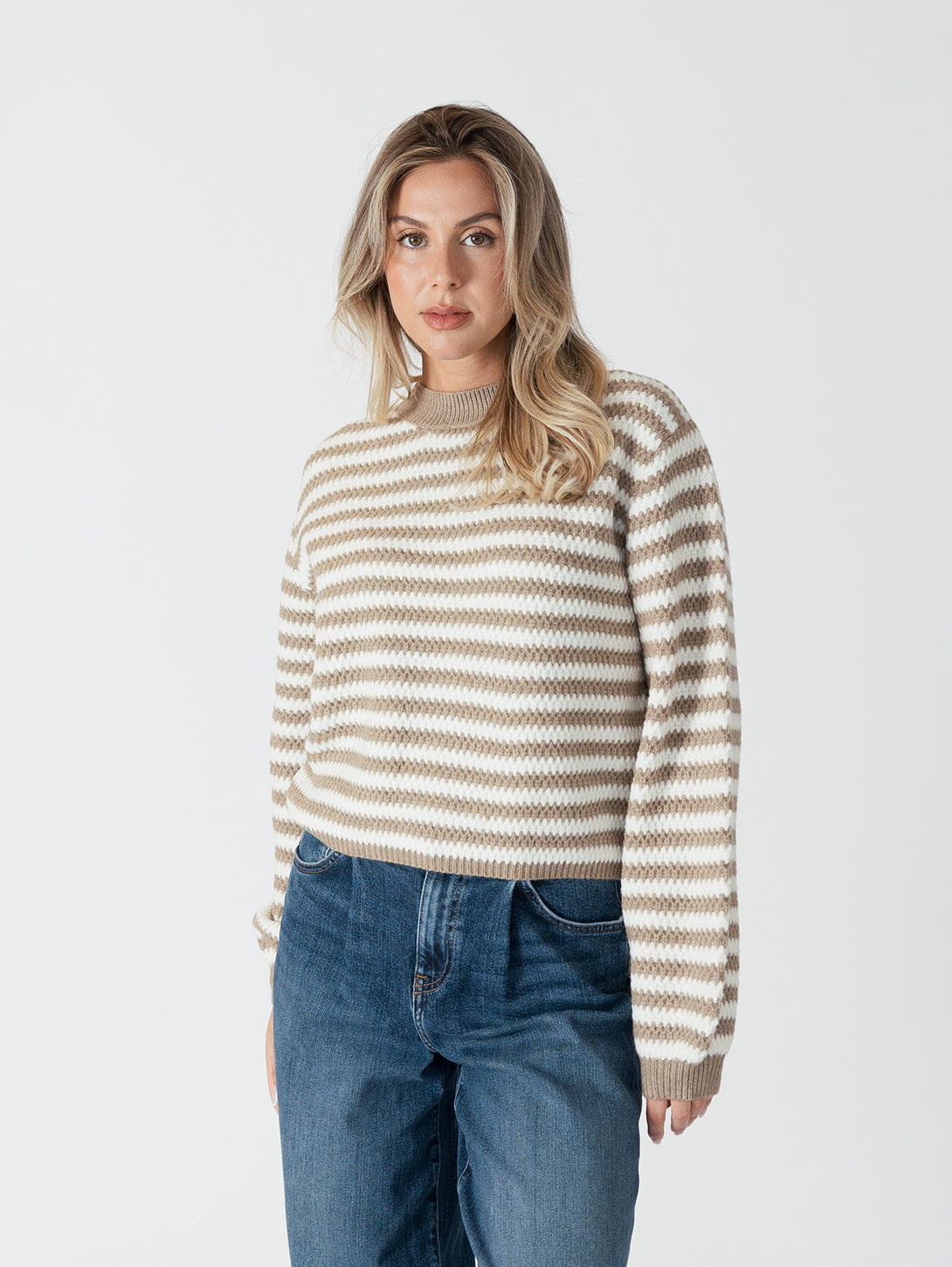 Kitten Sweater - Caramel White Stripe