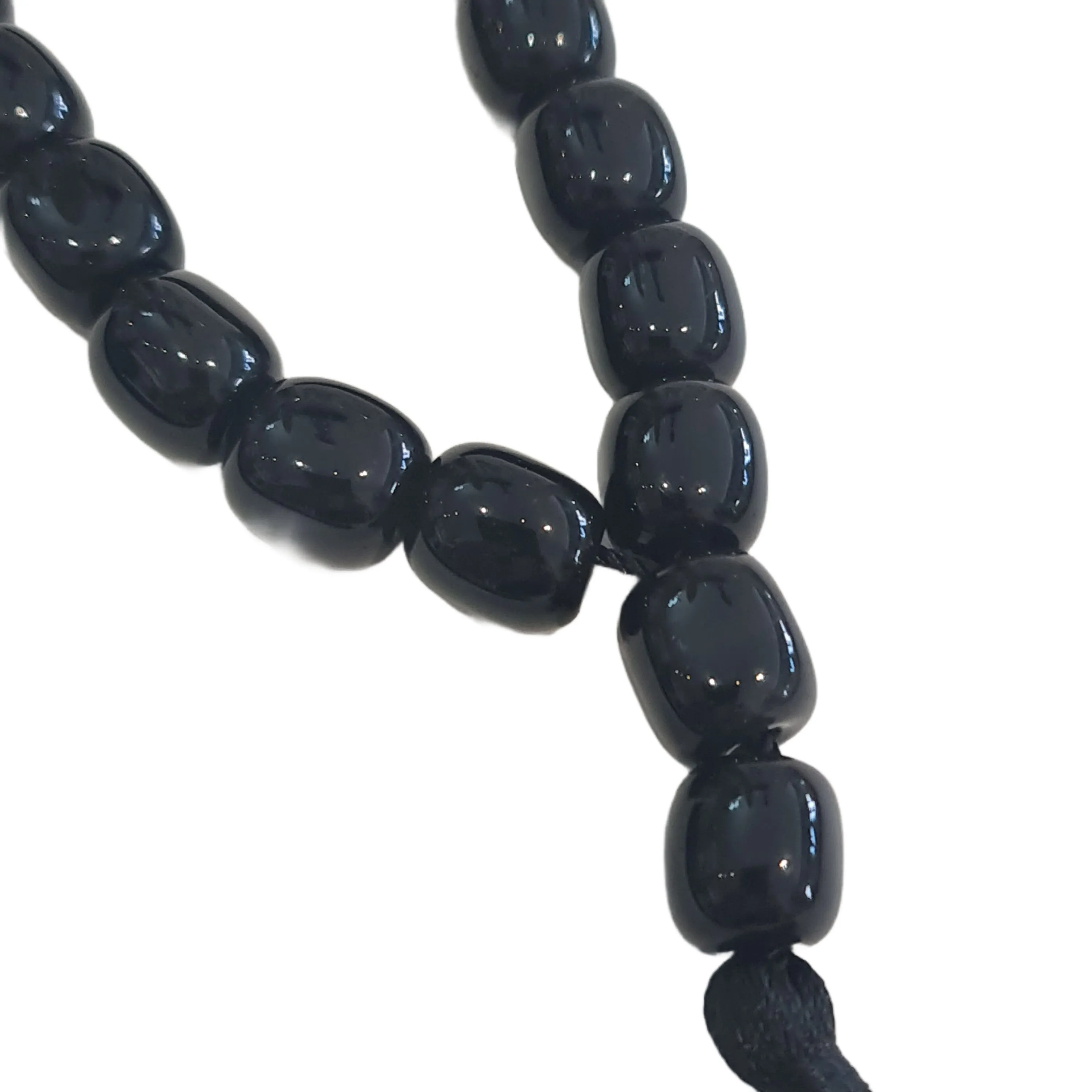 Komboloi natural stone Obsidian handmade