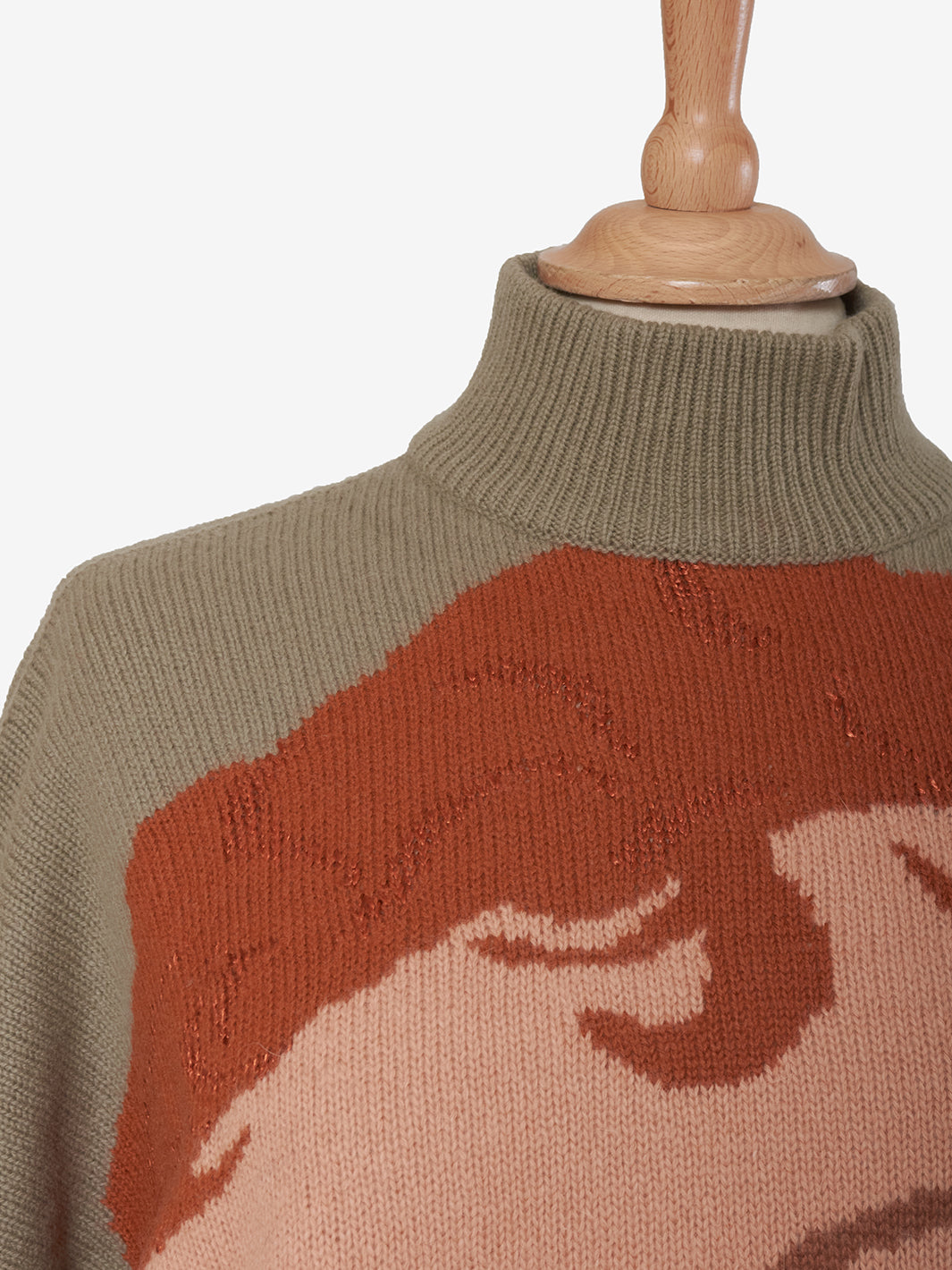 Krizia high neck sweater face embroidery