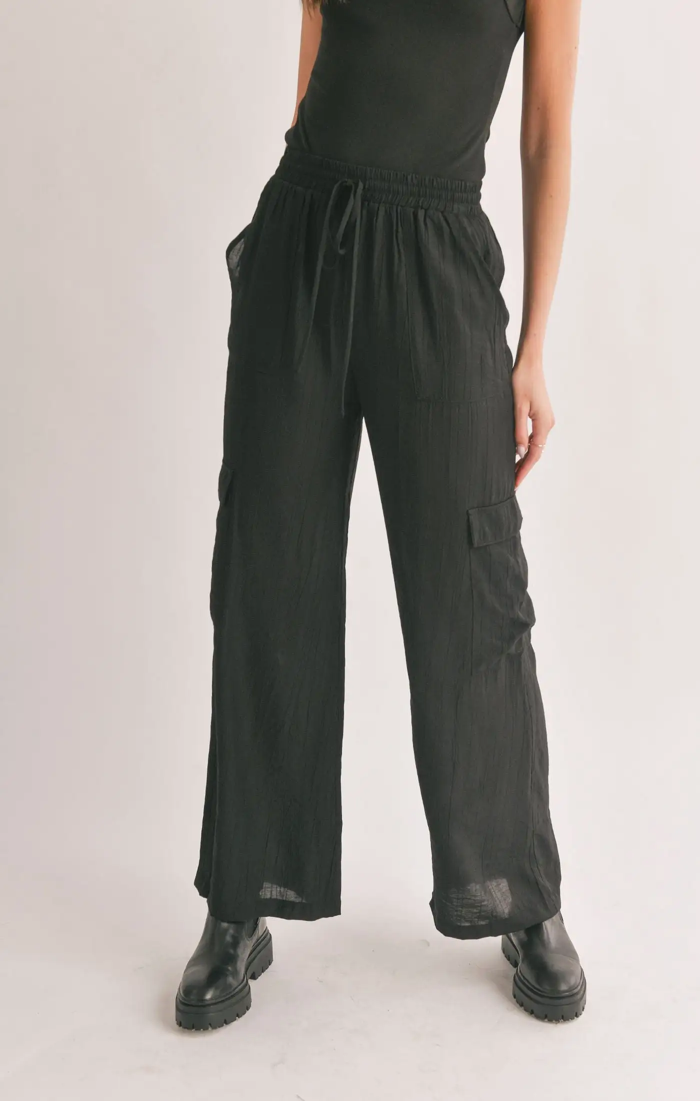 Light A Fire Side Slit Cargo Pants