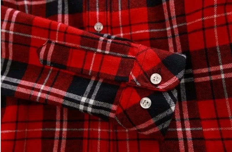 Long Sleeved XL Turn Down Collar Women’s Plaid Pattern Shirt for Autumn on Clearance