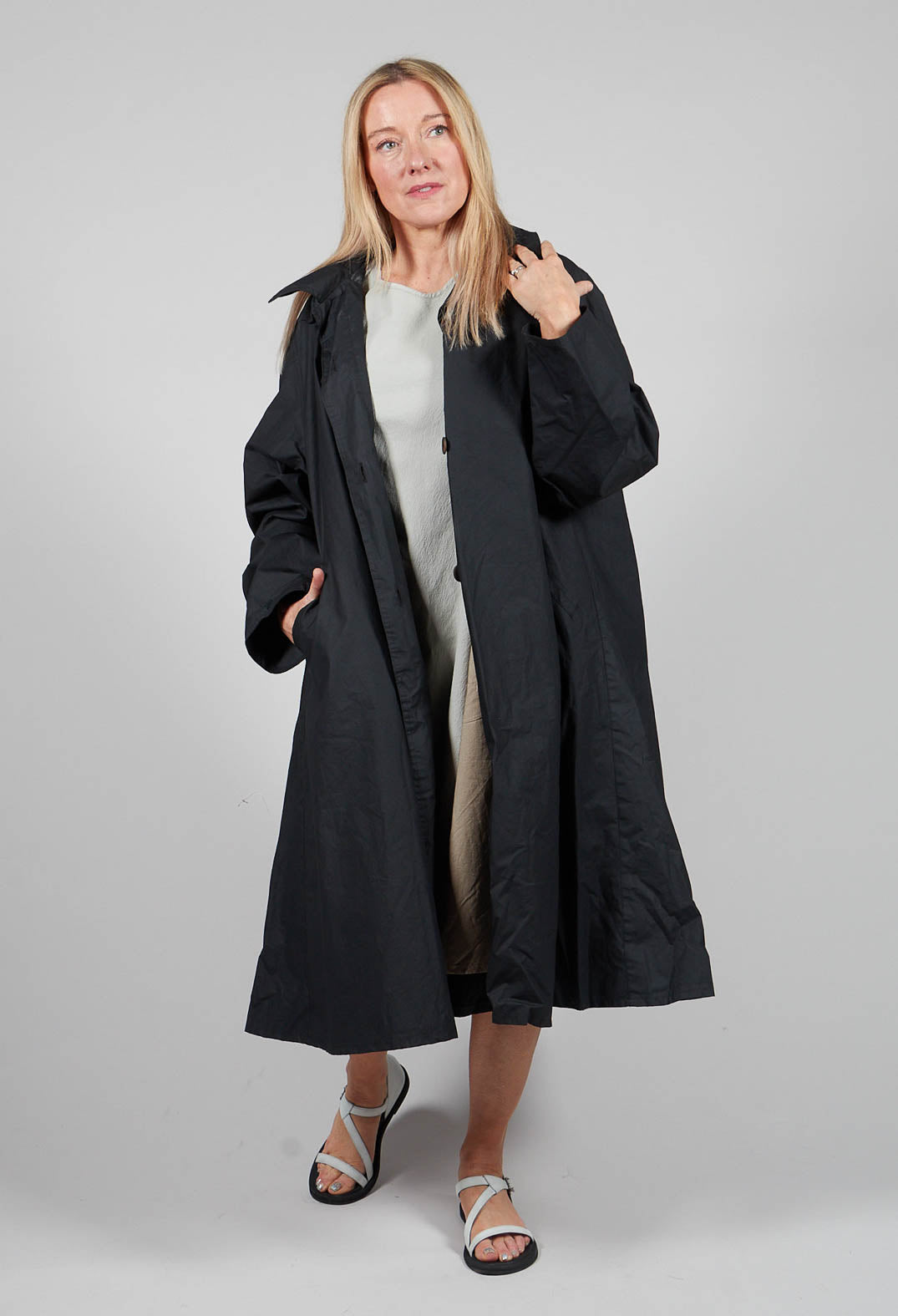 Longline Coat in Black