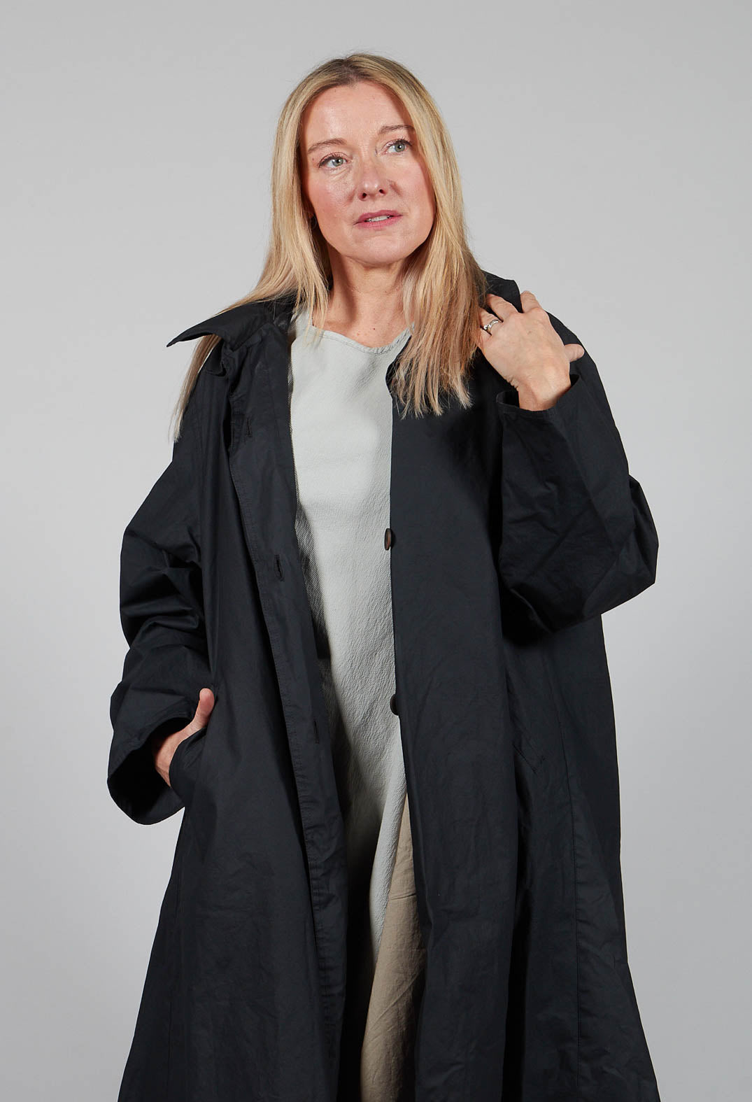 Longline Coat in Black