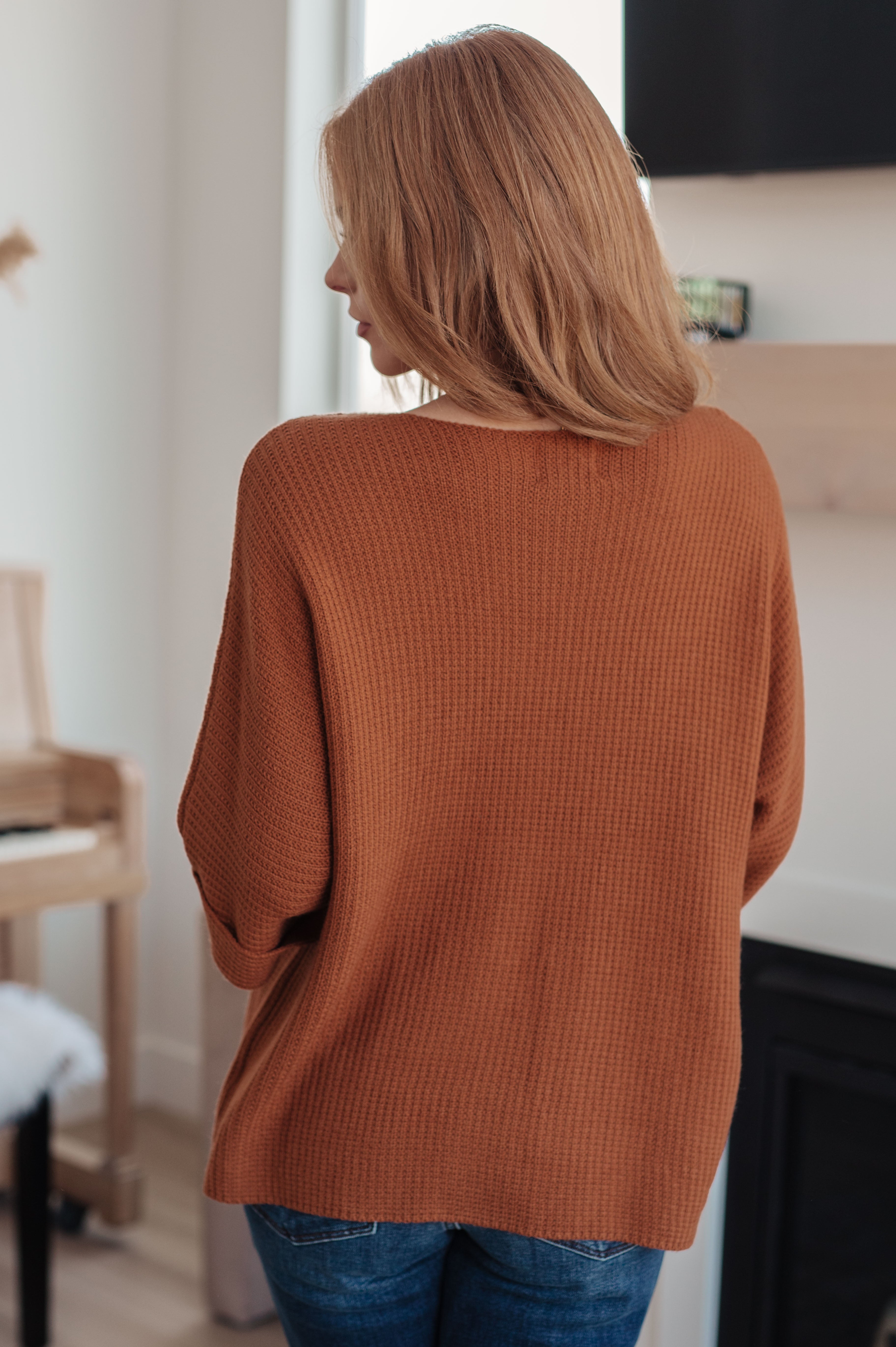 Lotta Knitted Sweater Top in Rust