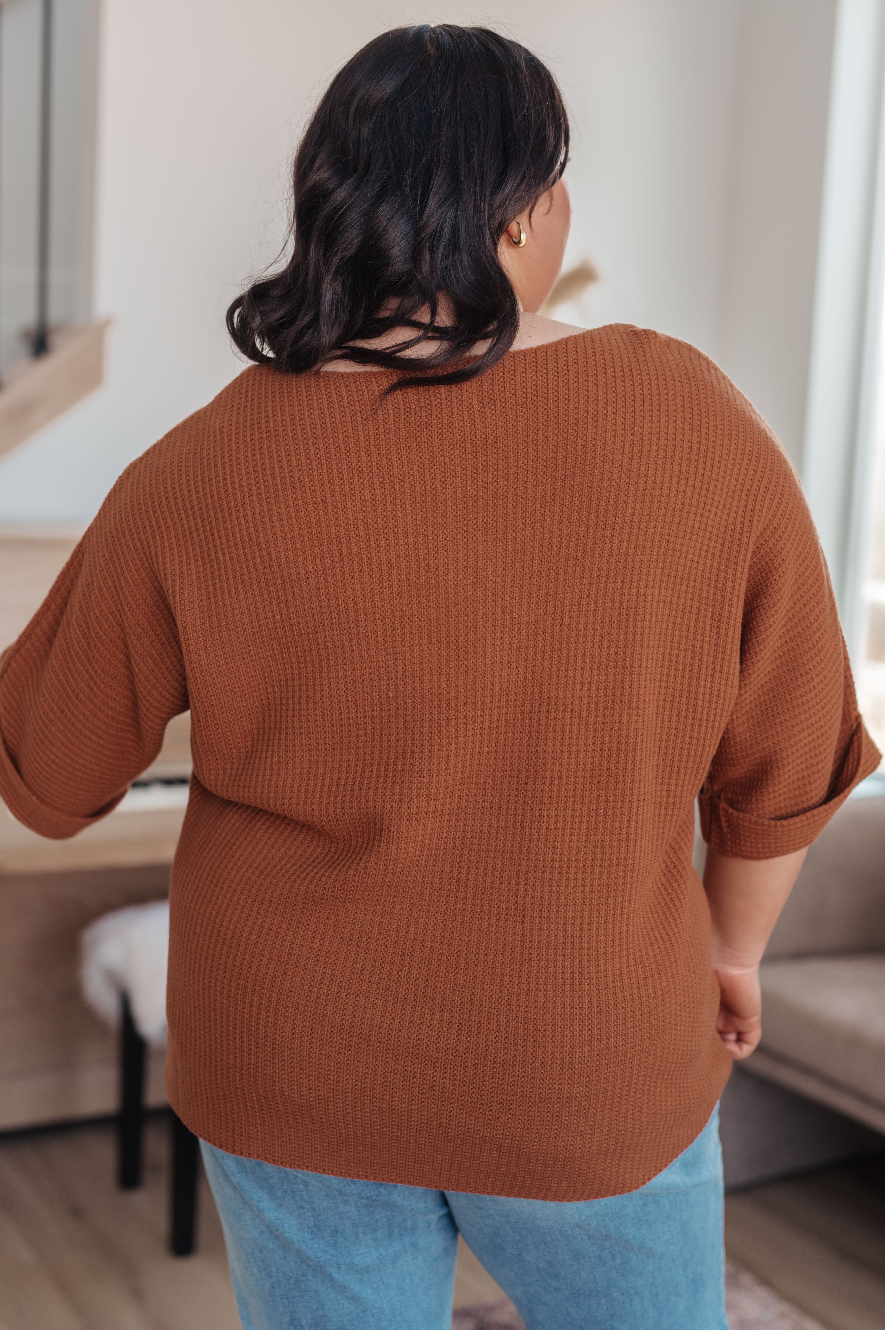 Lotta Knitted Sweater Top in Rust