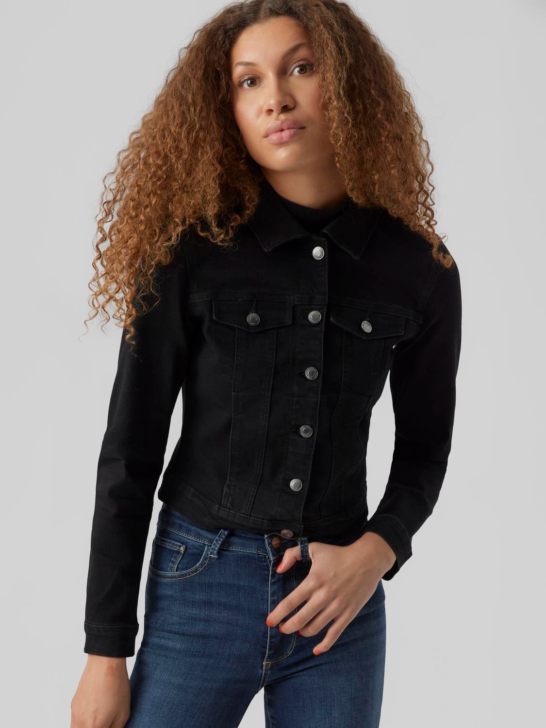 Luna Slim Denim Jacket - Black