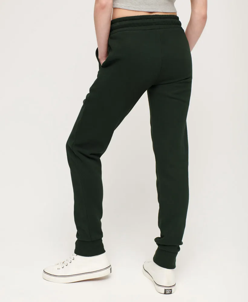 Luxe Metallic Logo Slim Joggers | Academy Dark Green