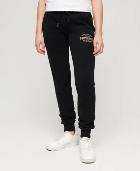 Luxe Metallic Logo Slim Joggers | Black