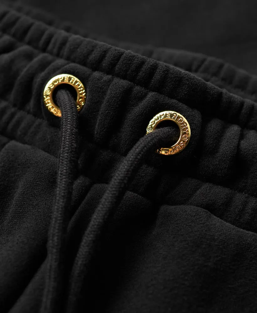 Luxe Metallic Logo Slim Joggers | Black