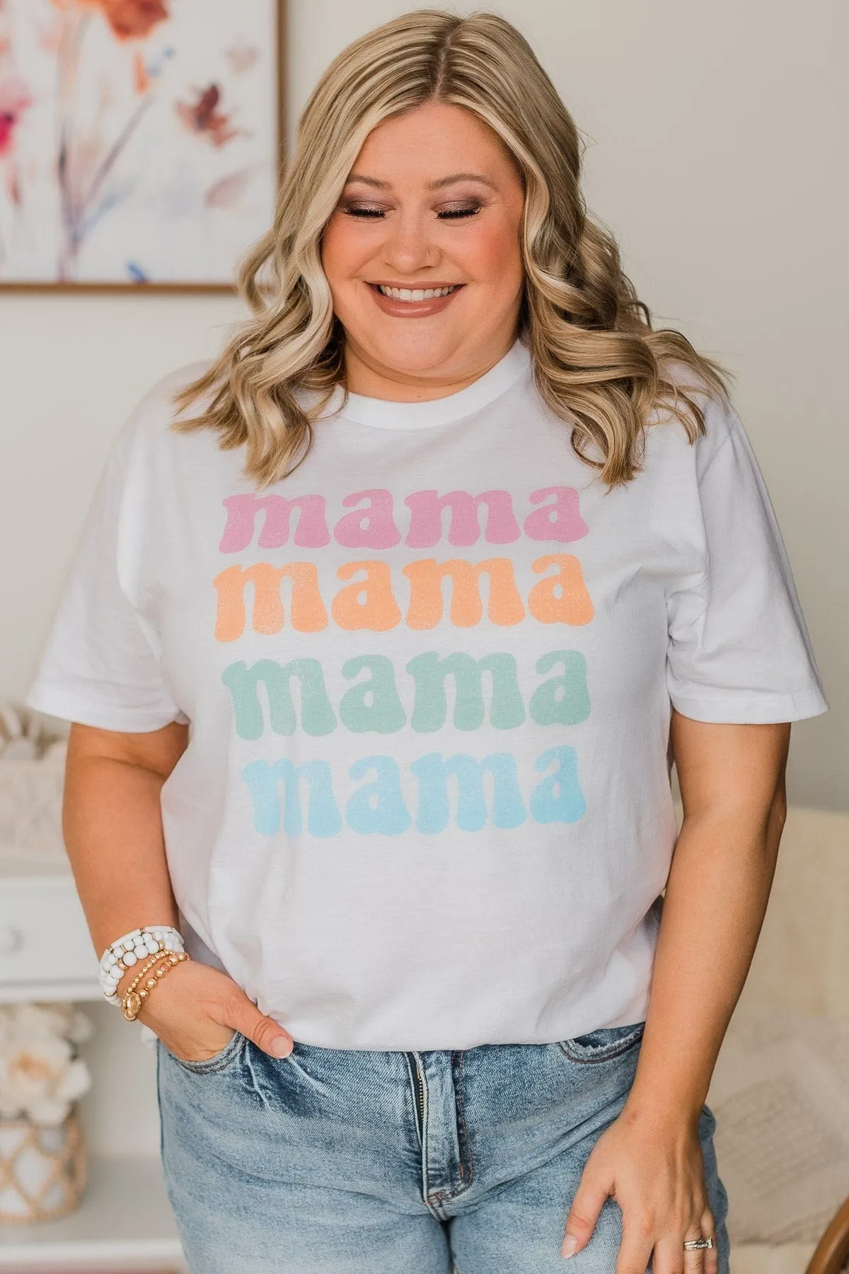 Mama Graphic Tee- White