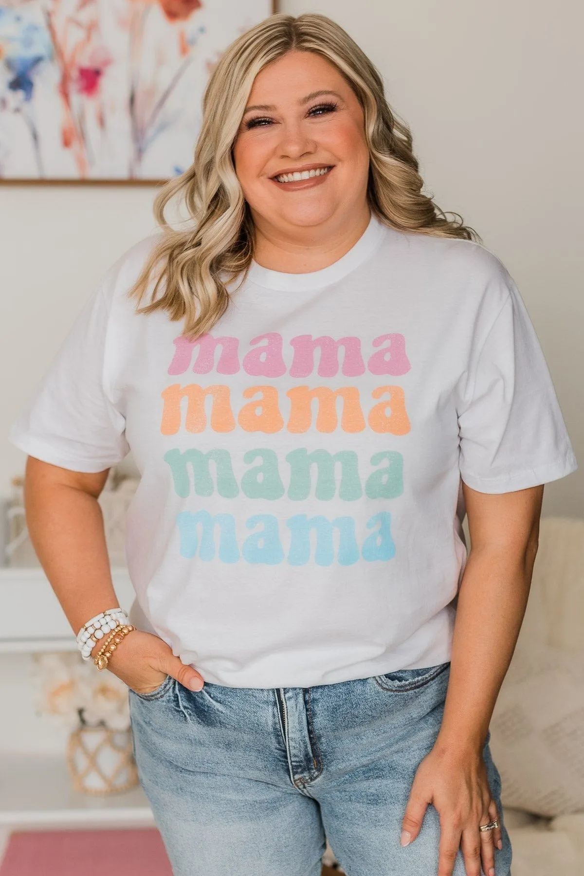 Mama Graphic Tee- White