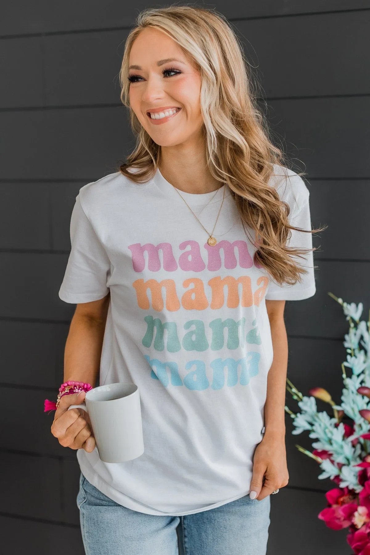 Mama Graphic Tee- White