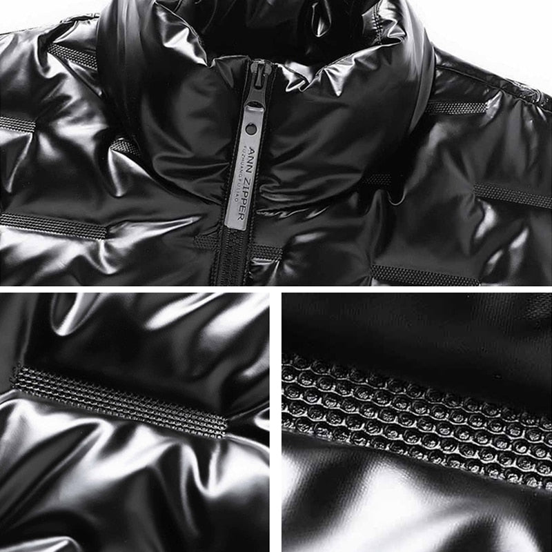 Men's Autumn Casual Waterproof Full Sleeves Outwear Glossy Jacket