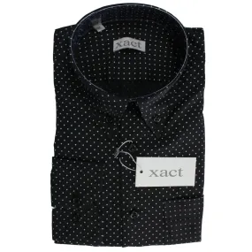 Mens Shirt Polka Dot by Xact - Long Sleeve Button Down Mod / Retro