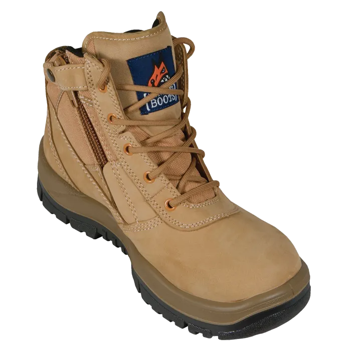 Mongrel Boots Zip Side Lace Up Steel Cap Safety Work Boot