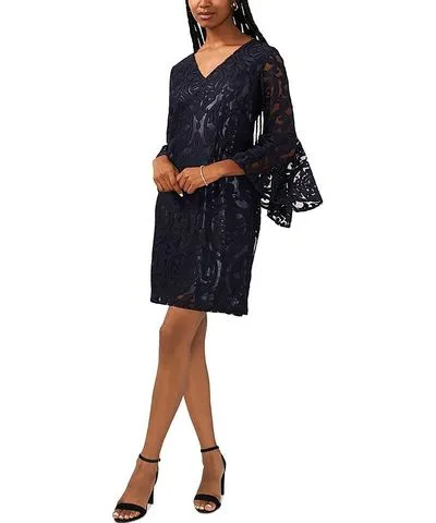 MSK Womens Lace Embroidered Cocktail Dress