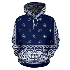 Navy Blue Bandanna Hoodie