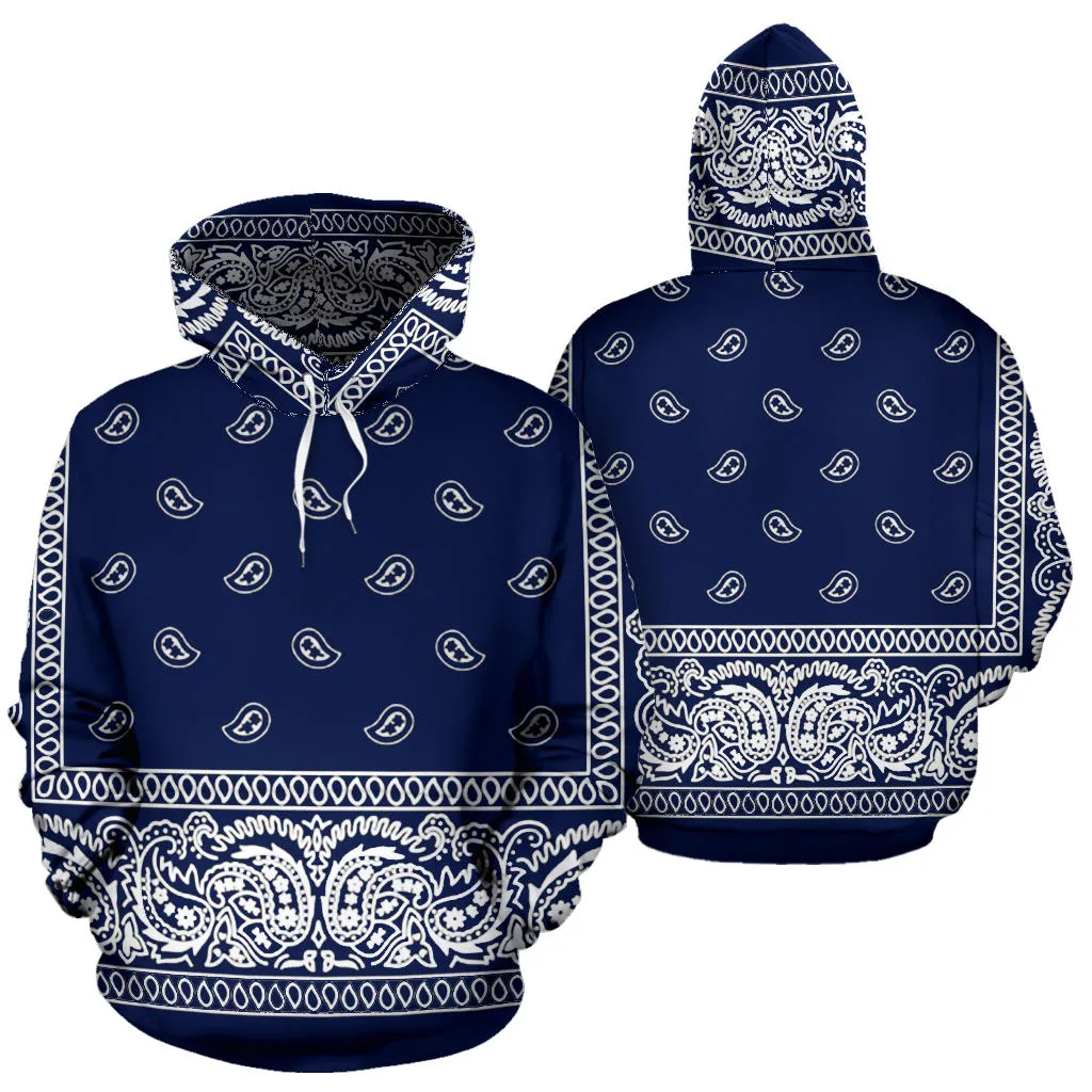 Navy Blue Bandanna Hoodie