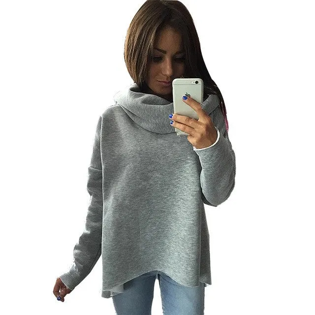 New Arrival Christmas Women Winter Hoodies Cotton Scarf Collar Long Sleeve Fashion Style Autumn Sweatshirts 70066 SM6